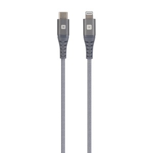 Skross, Skross USB-Kabel USB 2.0 USB-C? Stecker 1.20 m Space Grau Rund, Flexibel, Stoff-Ummantelung SKCA0015C-MFI120CN