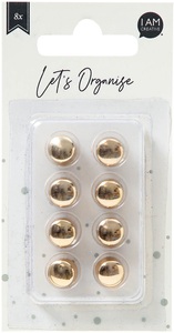 I am Creative, Foto Clips, silber, 15 x 25 mm, 6 Stk., I AM CREATIVE Dekomagnet Let`s Organize MAA4035.39 gold, rund 8 Stück