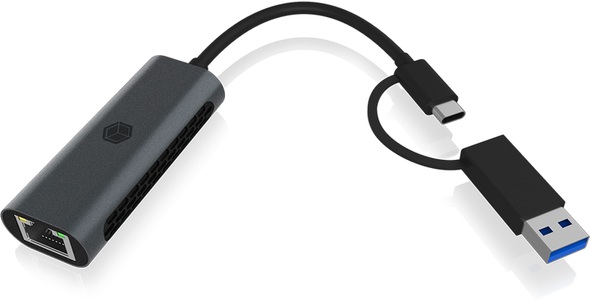 RaidSonic, RAIDSONIC ICY BOX Netzwerk Adapter IB LAN301 C3 USB Typ A/USB C, ICY BOX USB to 2.5 Gigabit Eth. LAN IB-LAN301-C3