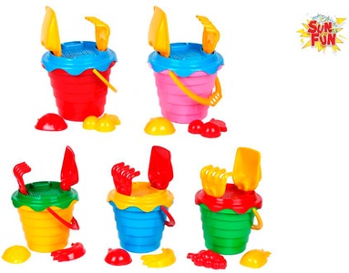 ROOST, ROOST Sun Fun Eimer Set 15.5x17x23cm 720606 6-teilig, 5 assortiert