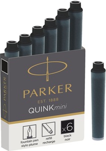 Parker, Mini Tintenpatronen Mini Tintenpatronen, PARKER Tintenpatrone Quink Mini 1950407 schwarz 6 Stück