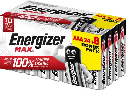 Energizer, ENERGIZER MAX AAA 24+8 Bonus Pack - Batterie (Silber), Energizer, Batterien, Energizer Max AAA (LR03/E92) 24+8 Stück, Produkte & Wohnen