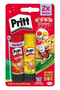 Pritt, Pritt - Glitter Stick Duo Rot et Gelb - 2 x 20 g, PRITT Klebestift Glitter 2x20g 45-900-248 rot, gelb