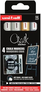 uni-ball, UNI-BALL Chalk Marker 1.8-2.5mm PWE-5M4PAS46 Rundspitze 4 Stück, UNI-BALL Chalk Marker 1.8-2.5mm PWE-5M4PAS46 Rundspitze 4 Stück