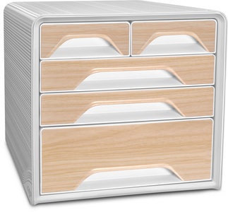 CEP Schubladenbox Smoove Silva 1072131021 5 Schubladen weiss/buche