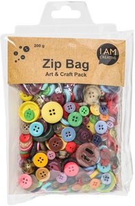 I am Creative, I AM CREATIVE Knöpfe Set, Zip, I AM CREATIVE Knöpfe Set 200g 4010.12 assortiert