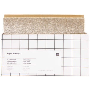 Rico Design GmbH & Co.KG, Karten- und Umschlagset Glitter, Gold 8 Karten 250 g/m², 8 Umschläge 120 g/m², Karten- und Umschlagset Glitter, Gold 8 Karten 250 g/m², 8 Umschläge 120 g/m²
