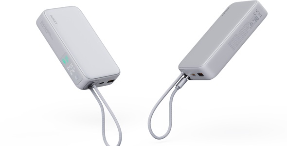 Aukey, AUKEY Spark Sling 20000mAh PB-Y48 WH 100W PD Bild-in-USB-C, white