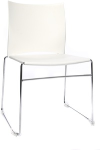 Topstar, Topstar Kufen-Stapelstuhl Gestell verchromt, VE 4 Stk weiß, TOPSTAR Besucherstuhl W-Chair CH490-2 weiss