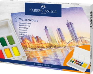 Faber-Castell, Faber-Castell Aquarellfarbe 12er Etui, Mehrfarbig