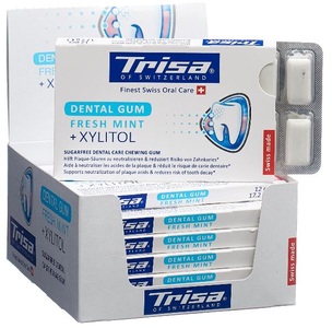 TRISA, Trisa Dentalkaugummi Fresh Mint 12 pièces (1 Stück), Trisa Dental Kaugummi 12 Stück