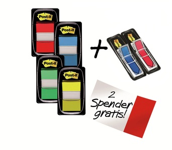 3m, 3M Page Marker Post-it Index zwei, 3M Post-it Index, 25.4mm x 43.2mm, 4 Farben, I680-P6, (4 x 50 Blatt, 2 x Pfeile)