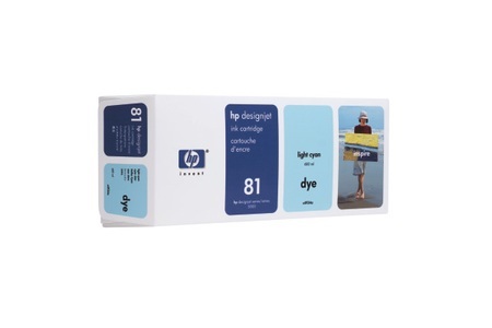 Hp, HP Tintenpatrone cyan/hell Nr 81 680 ml Dye, Hewlett Packard Tintenpatrone, hell-blau, No.81, C4934A, (680 ml)
