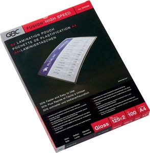 GBC, GBC Laminierfolie High-Speed?A4 125 ?m, GBC Laminiertasche A4 3747348 glanz, 125my 100 Stk