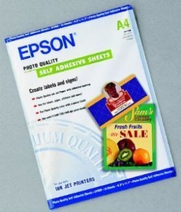Epson, Epson Plotterfotopapier C13S041106 Weiß 1 x Fotopapier 210 mm x 297 mm, Epson Self Adhesive Foto Papier, A4, 167g, C13S041106, (10 Blatt)