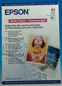 Epson, EPSON Matt Paper heavy weight A3 S041261 InkJet 167g 50 Blatt, Epson Heavy Weight Papier, A3, 167g, matt, C13S041261, (50 Blatt)