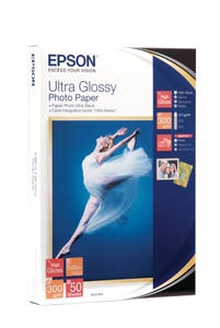 Epson, Epson Ultra Glossy Photo Paper - 10x15cm - 50 Blätter, Epson Ultra Glossy Photo, 10cm x 15cm, 300g, C13S041943, (50 Blatt)