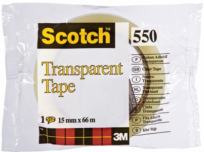 3m, 3M - ™ - Scotch® transparentes Klebeband 5501566K, Scotch Transparent Tape 550, 15mm x 66m, 550/1566