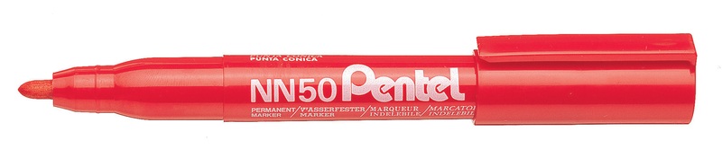 Pentel, pentel Marqueur NN50 Rouge, Pentel Green Label, 1,5mm, rot, Permanent Marker, NN50-BO