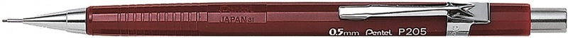 undefined, PENTEL Druckbleistift Sharp 0.5mm P205-B rot mit Radiergummi, Pentel Sharp, 0.5mm, rot mit Radiergummi, Druckbleistift, P205-B
