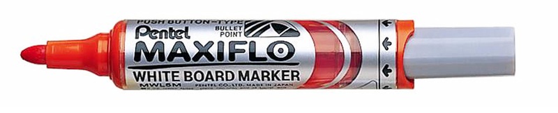 Pentel, PENTEL Whiteboard Marker 6mm MWL5M-F orange, Pentel Maxiflo, 6mm, orange, Whiteboard Marker, runde Spitze, MWL5M-F