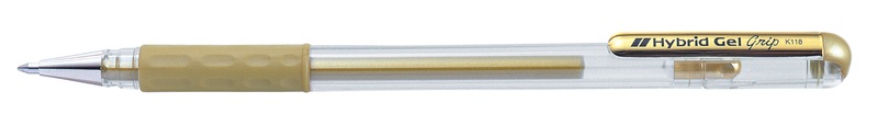 Pentel, PENTEL Roller Hybrid 0,8mm K118-X gold, Pentel Roller Hybrid, 0,8mm, gold, Tintenroller, K118-X