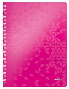 Leitz, LEITZ Spiralbuch WOW PP A4 46370023 pink 80 Blatt, Leitz Spiralbuch WOW, PP, A4, pink metallic, 4637-00-23, (80 Blatt)