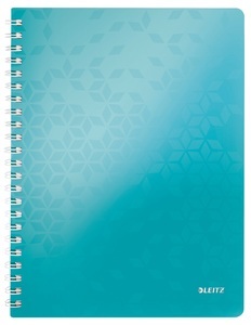 Leitz, LEITZ Spiralbuch WOW PP A4 46380051 eisblau 80 Blatt, Leitz Spiralbuch WOW, PP, A4, eisblau metallic, 4638-00-51, (80 Blatt)