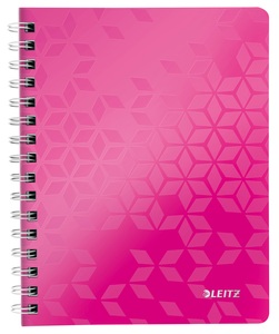 Leitz, LEITZ Spiralbuch WOW PP A5 46390023 pink 80 Blatt, Leitz Spiralbuch WOW, PP, A5, pink metallic, 4639-00-23, (80 Blatt)