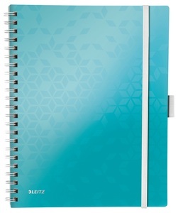 Leitz, LEITZ Spiralbuch WOW A4 46440051 eisblau, Leitz Spiralblock WOW, A4, eisblau metallic, 4644-00-51