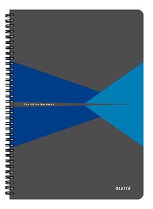 Leitz, LEITZ Collegeblock Office PP A4 44950035 blau kariert, Leitz Collegeblock Office PP, A4, blau, kariert, 4495-00-35