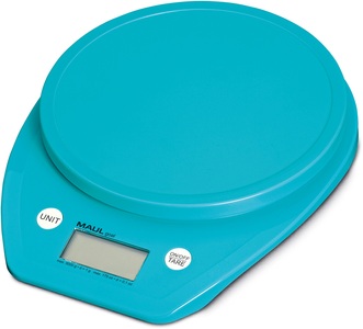 Maul, Maul Briefwaage Wägebereich (max.) 5000 g Ablesbarkeit 1 g batteriebetrieben Hellblau, Maul Briefwaage, MAULgoal mit Batterie, 5000g, 1646034
