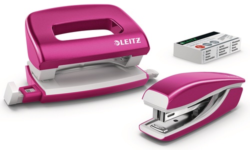 undefined, Leitz NeXXt 55612023 stapler Metallic,Pink, Leitz Locher/Hefter NeXXt, pink, Set, 5561-20-23