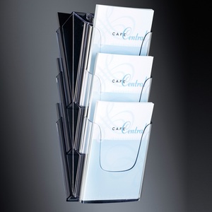 Sigel, Sigel Prospektst?nder A4, Papierformat: A4, Sigel Wand-Prospekthalter, 3 x A4, 235mm x 545mm x 115mm, acryl, LH135
