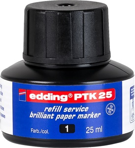 edding, EDDING Tinte 25ml PTK-25-1 schwarz, Edding Tinte, schwarz, PTK-25-1, (25ml)