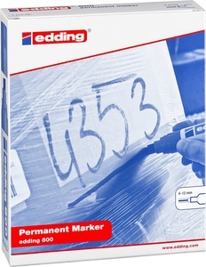 undefined, EDDING Permanent Marker 800 4-12mm 800-99 5 Farben ass., Edding Permanentmarker 4-800999 Permanentmarker Schwarz, Rot, Blau, Grün, Gelb wasserfest: Ja