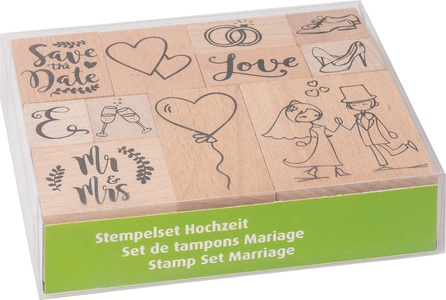 Heyda, HEYDA Stempel-Set Hochzeit 12x10x3cm 204888679 braun 11-teilig, Heyda Stempel-Set, Hochzeit, 12 x 10 x 3cm, braun, 204888679, (11-teilig)