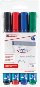 undefined, EDDING Flipchart Marker 380 380-E4 4er Etui, Edding 380, Flipchart Marker, 1-5mm, 380-E4, (4 Farben, Etui)
