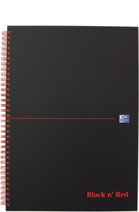 Oxford, Oxford Notizheft Collegeblock, A4, Oxford Buch Black 'n Red, A4, kariert, 400047609, (70 Blatt)