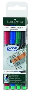 Faber-Castell, Faber-Castell CD/DVD Multimarker M, Faber-Castell OHP MULTIMARK, M, 4-farbig assortiert, permanent, 152504