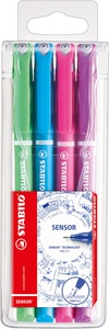 undefined, STABILO Fineliner Sensor 189 189/4-01 4 Farben, Stabilo sensor 189, 0,3mm, F, Feinschreiber, 189/4-01, (4 Farben)