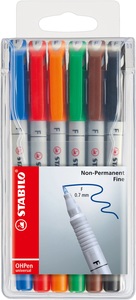 undefined, STABILO OHP Pen non-perm. 0,6mm 852/6 6er Etui, Stabilo OHP Pen, non-permanent F, 0,7mm, Folienschreiber, 852/6, (6er Etui)