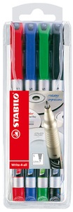 Stabilo, STABILO Write-4-all permanent SF 166/4 4-er Etui, Stabilo Write-4-all-Pen, Permanentmarker, SF, 166/4, (4-er Etui)
