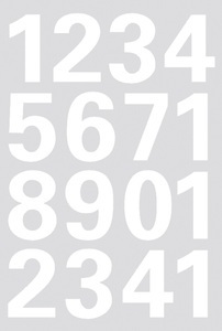 undefined, HERMA Numbers 25mm 0-9 weatherproof film white 1 sheet Selbstklebendes Symbol, Herma Zahlenetiketten, 25mm, weiss, 1-9, 4170