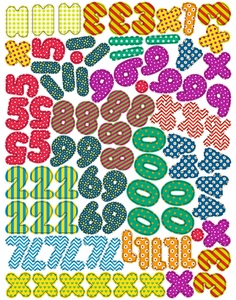 Ursus, URSUS Haftmagnet Zahlen und Symbole, URSUS Haftmagnet Zahlen und Symbole Mehrfarbig, 100 Stück