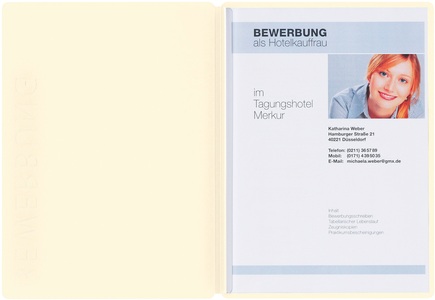 Pagna, PAGNA Bewerbungsmappe A4 22006/09 beige, Pagna Bewerbungsmappe, Solo, 5mm, beige, A4, 22006-09