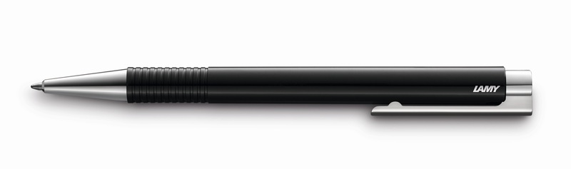 Lamy, Druckkugelschreiber LAMY 204 Logo M, nachfüllbar, inkl. blauschreibender Großraummine, schwarz, LAMY Kugelschreiber 204 Logo M+ 1228045 black