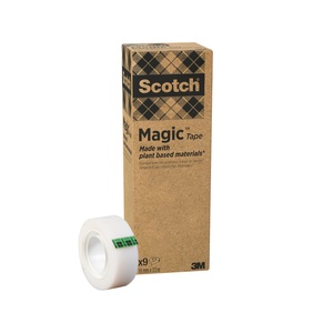 Scotch, Sparset Scotch® Klebeband „Magic Tape: A Greener Choice”, 9 Rollen, L 33 m x B 19 mm, Ø 26 mm, Scotch Magic Tape 900, 19mm x 33m, transparent, 900-9, (9 Rollen)