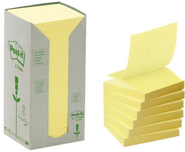 POST-IT, POST-IT Green Z-Notes 76x76mm R330-1T Recycling, 100 Blatt 16 Stü, Post-it Notizzettel Recycling Z-Notes 7.6 cm x 7.6 cm Gelb
