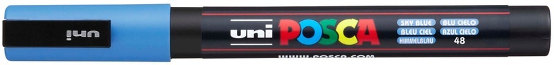 Pebeo, Pebeo Posca 0.9 1.3mm, uni-ball Posca Marker, 0,9-1,3mm, himmelblau, Rundspitze, PC3M himmelb